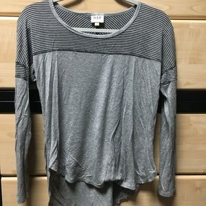 Half Striped Grey/Black long sleeve shirt
